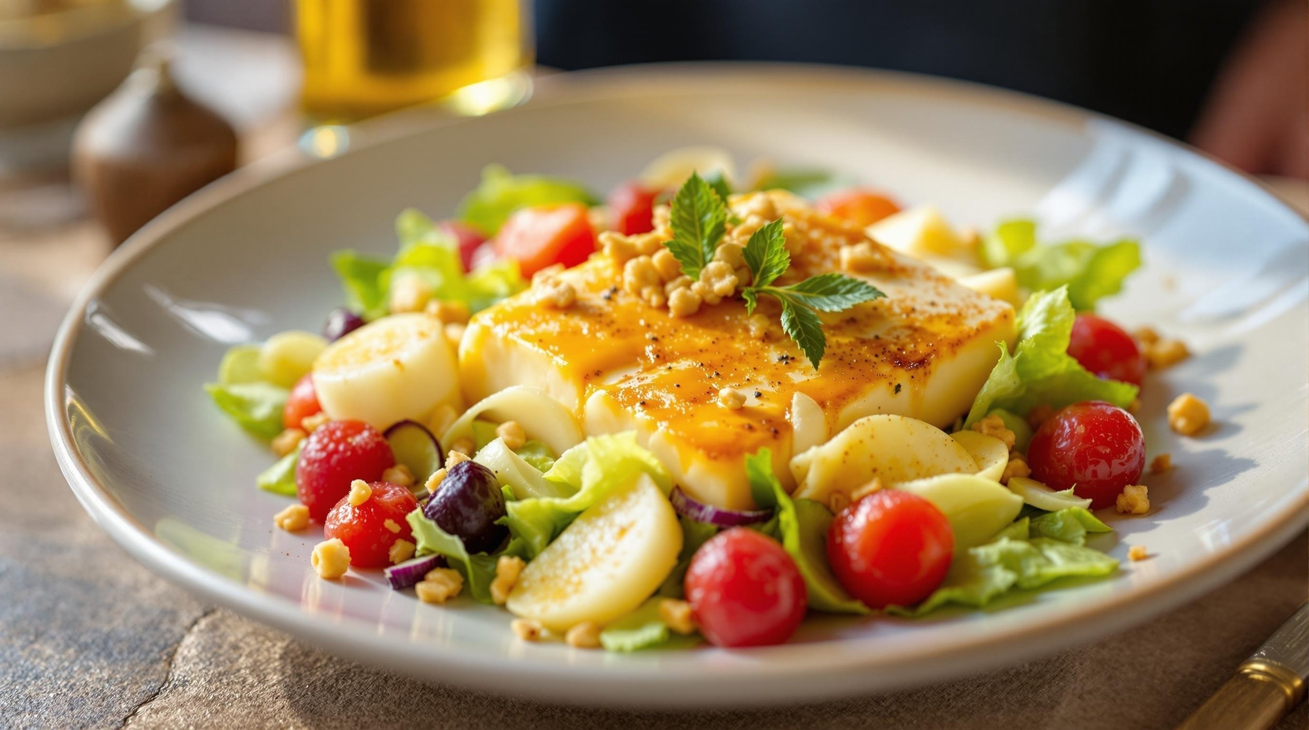 Ziegenkäse Salat mit Birnen und Preiselbeeren